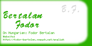 bertalan fodor business card